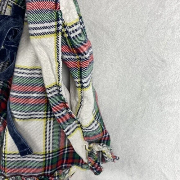 Aerie Romper Womens Medium Multicolor Green Red Flannel Plaid Ruffle Strap - Picture 5 of 11